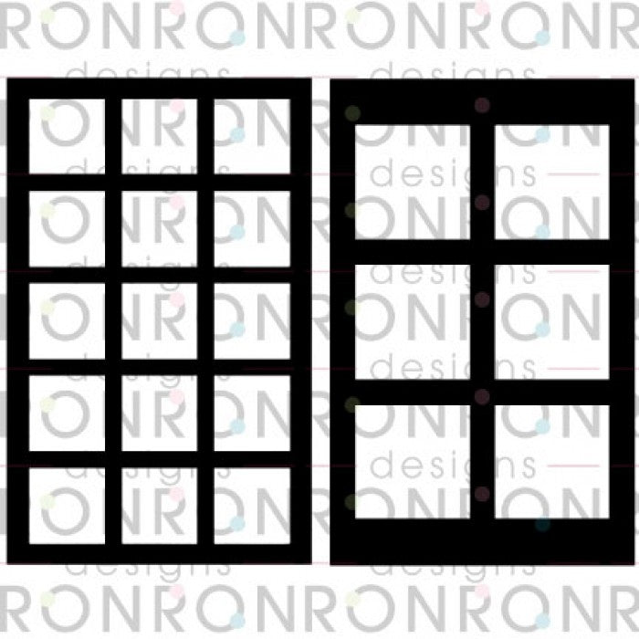 RonRon Designs - Stencil - Pair of Squares: 5x8