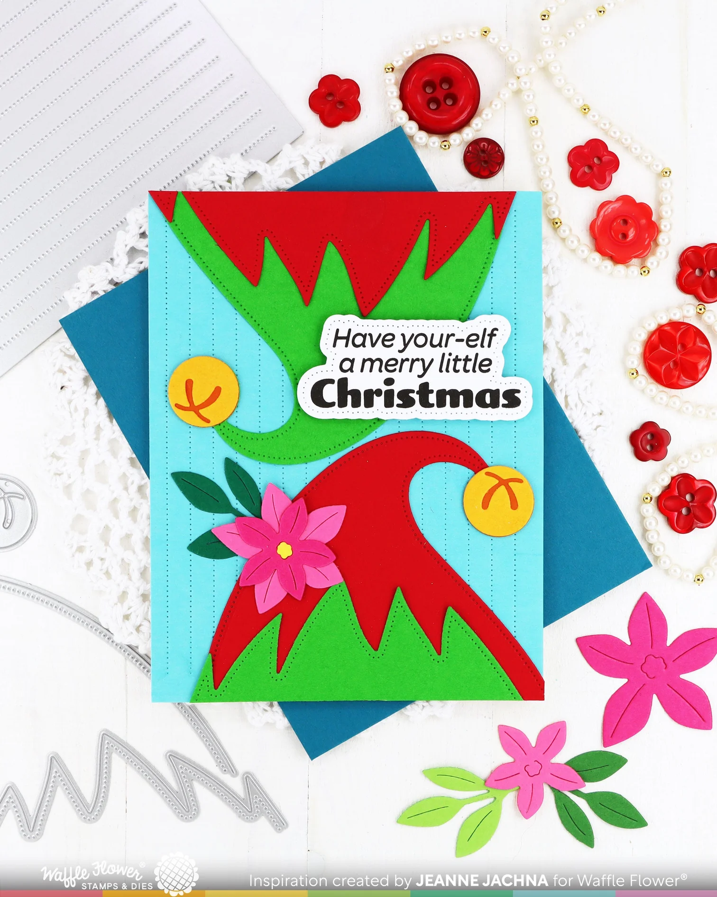 Waffle Flower - Elf-tastic Sentiments Stamp & Die Bundle