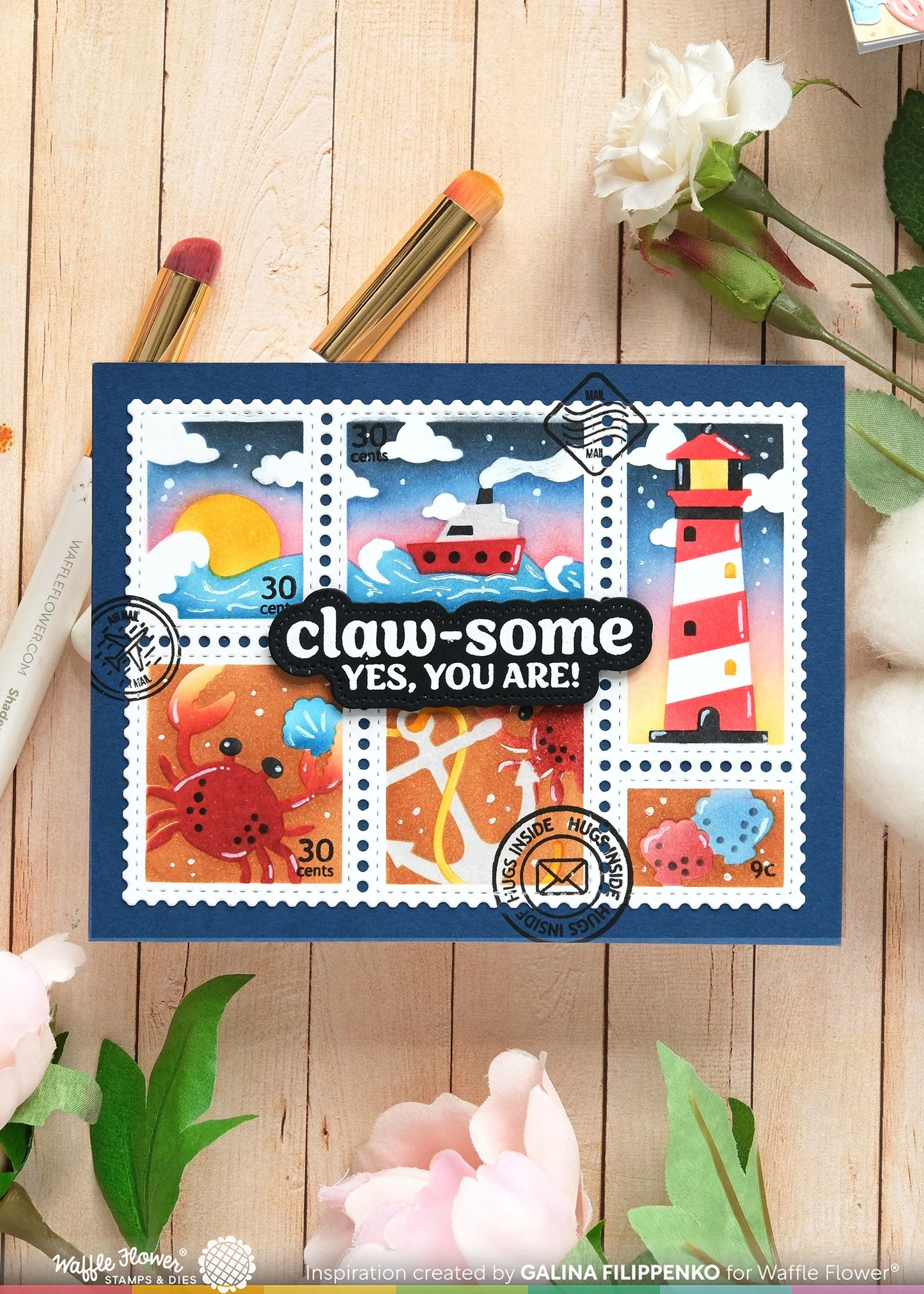 Waffle Flower - Coastal Greetings Stamp & Die Bundle