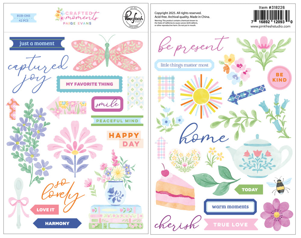 Pinkfresh - Crafted Moments - Rub-Ons by Paige Evans