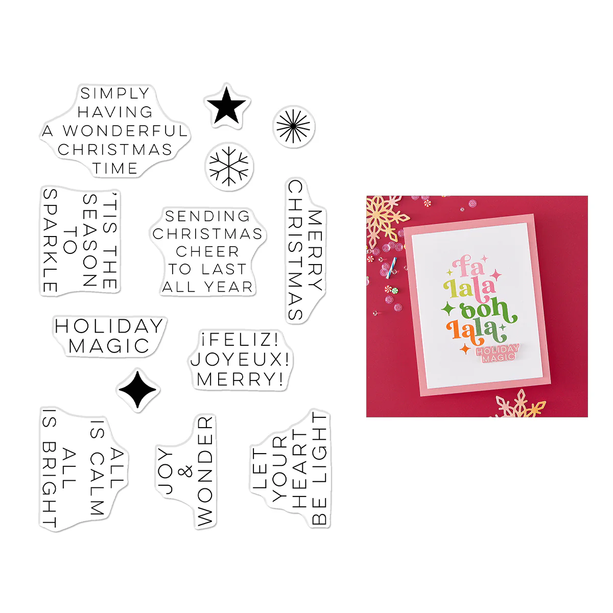 Hero Arts - Modern Holiday Greetings Stamp Set