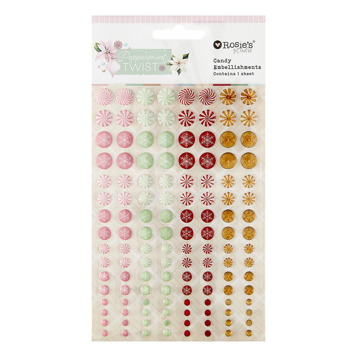 Rosie's Studio - Peppermint Twist - Candy Embellishments