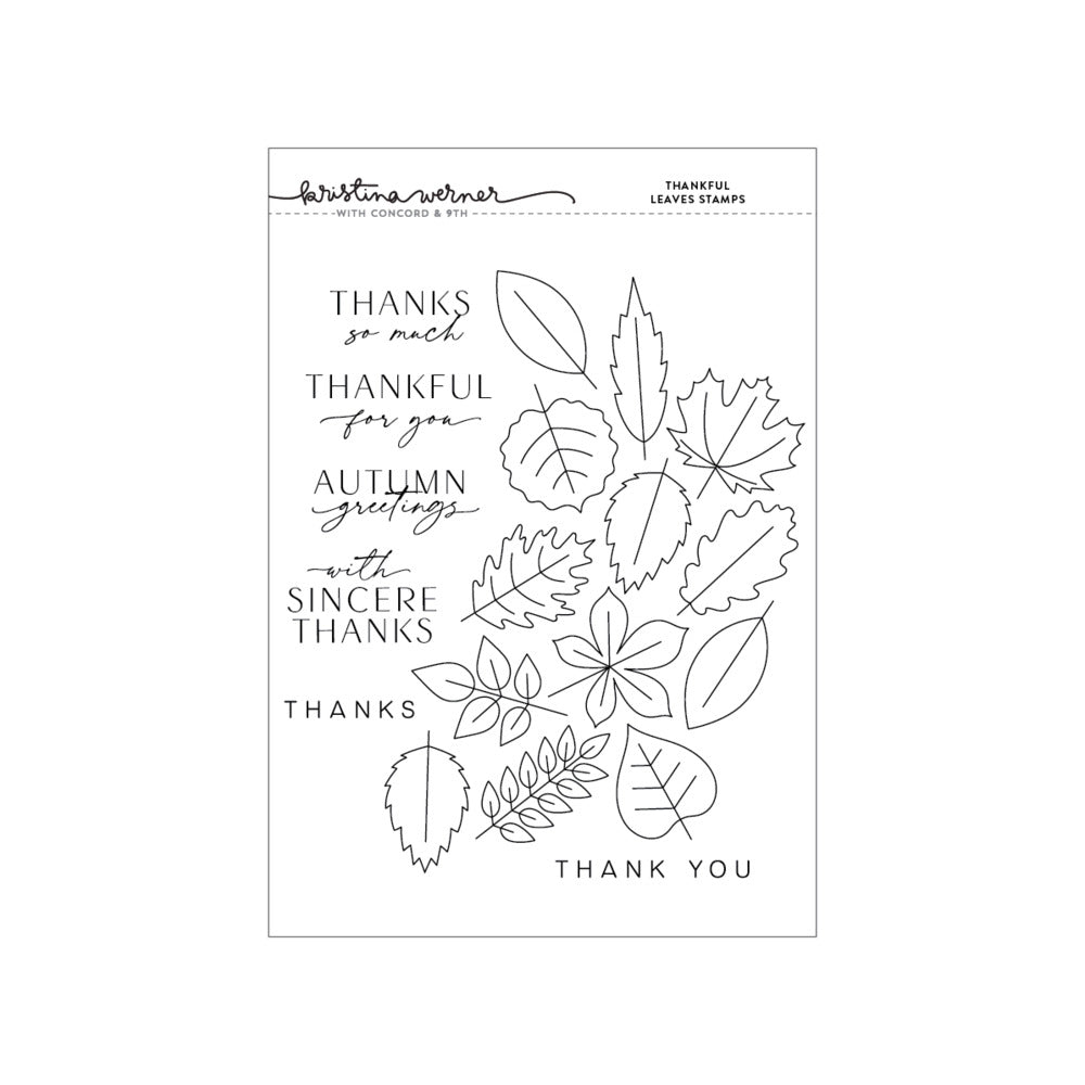Concord & 9th - Thankful Leaves Stamp & Die Bundle by Kristina Werner