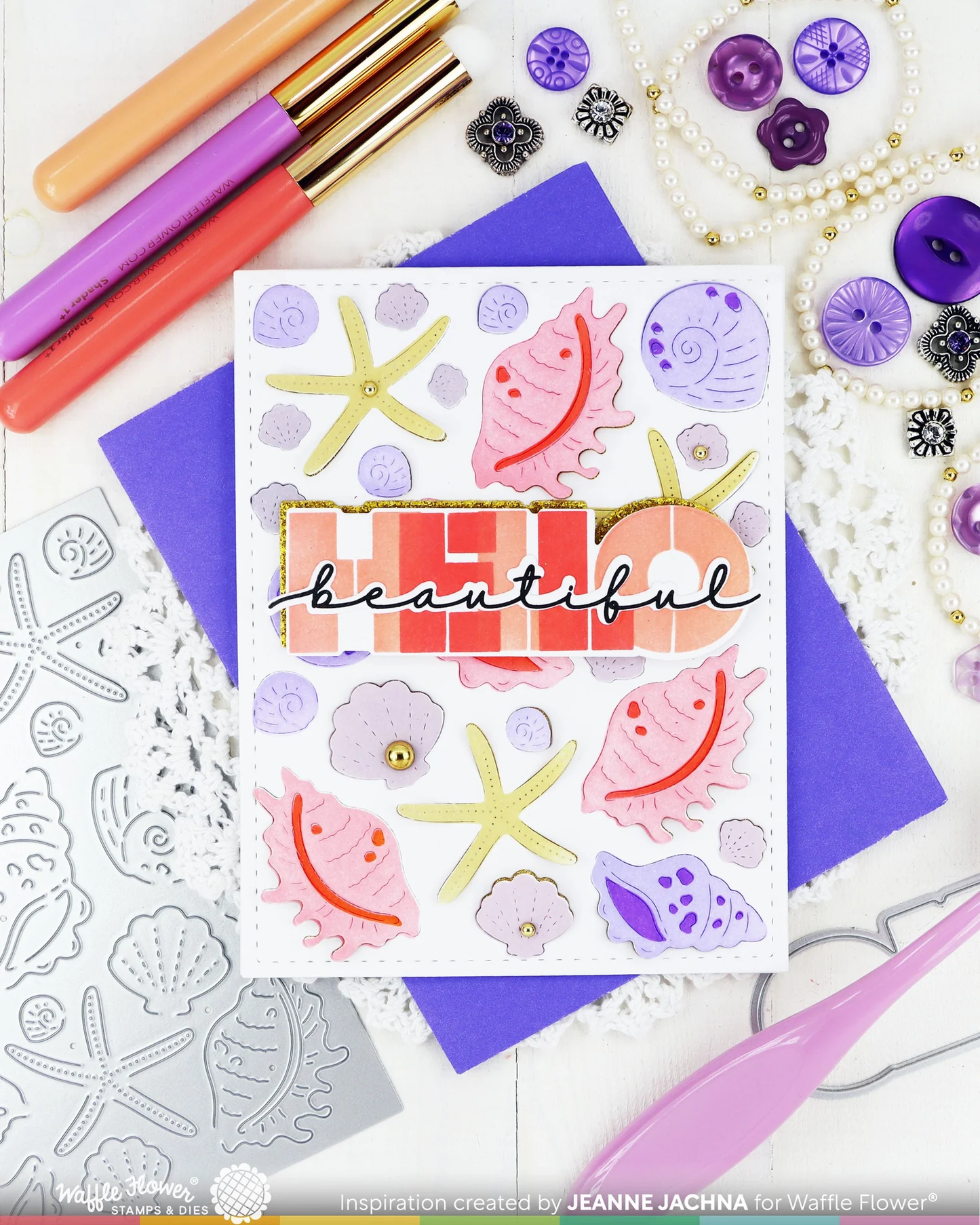Waffle Flower - Overlapping Hello Additions Stamp Set