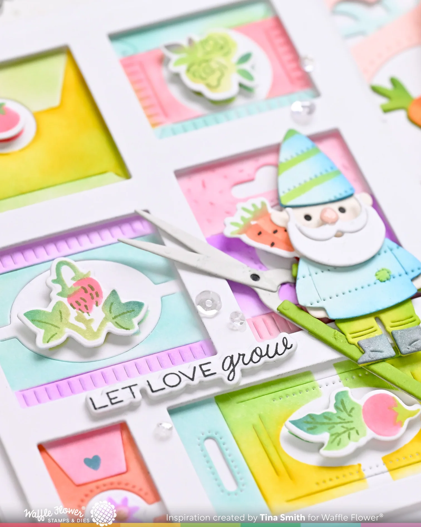 Waffle Flower - Postage Collage - Seed Details Stamp & Die Bundle
