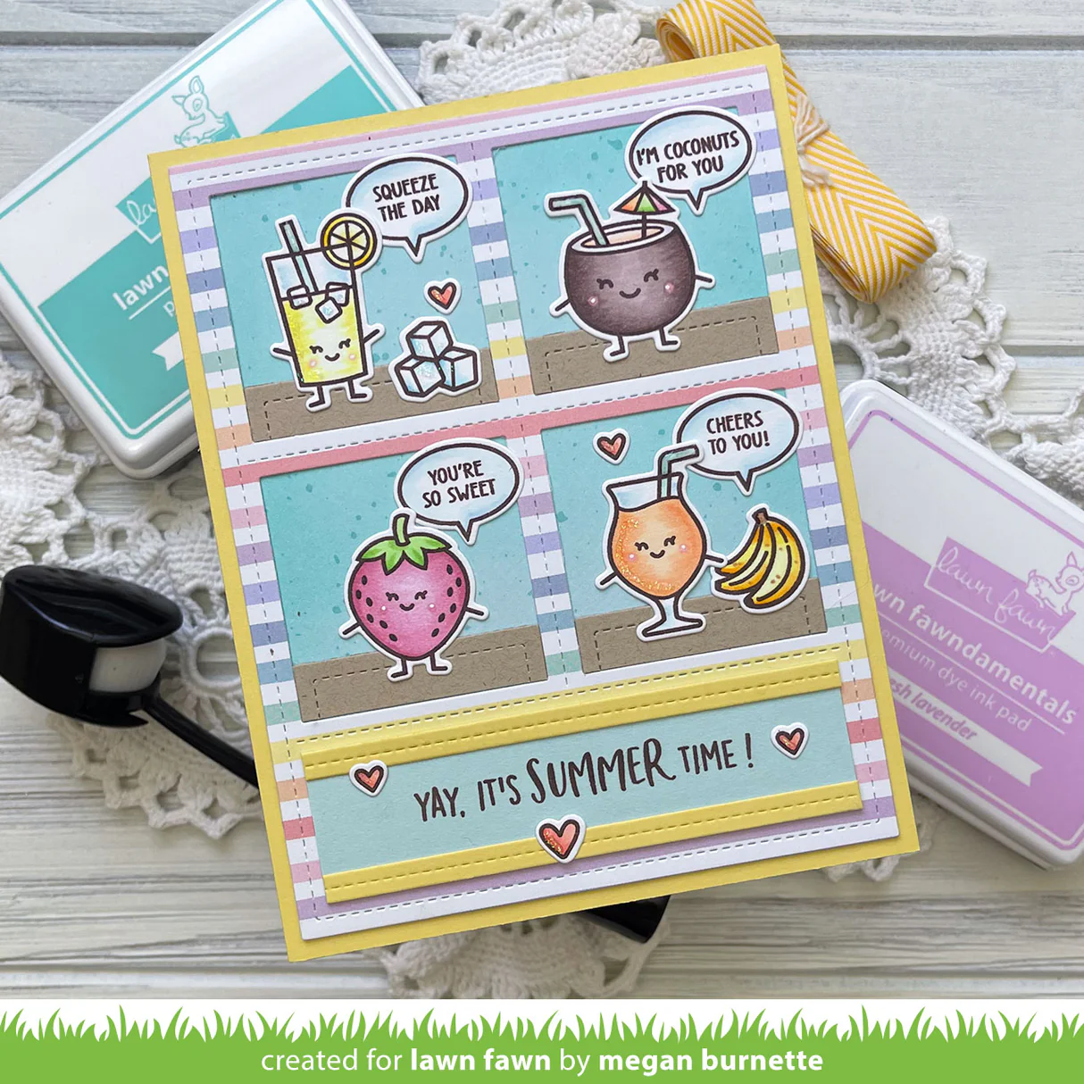 Lawn Fawn - Summer Friends Stamp, Die & Stencil Bundle