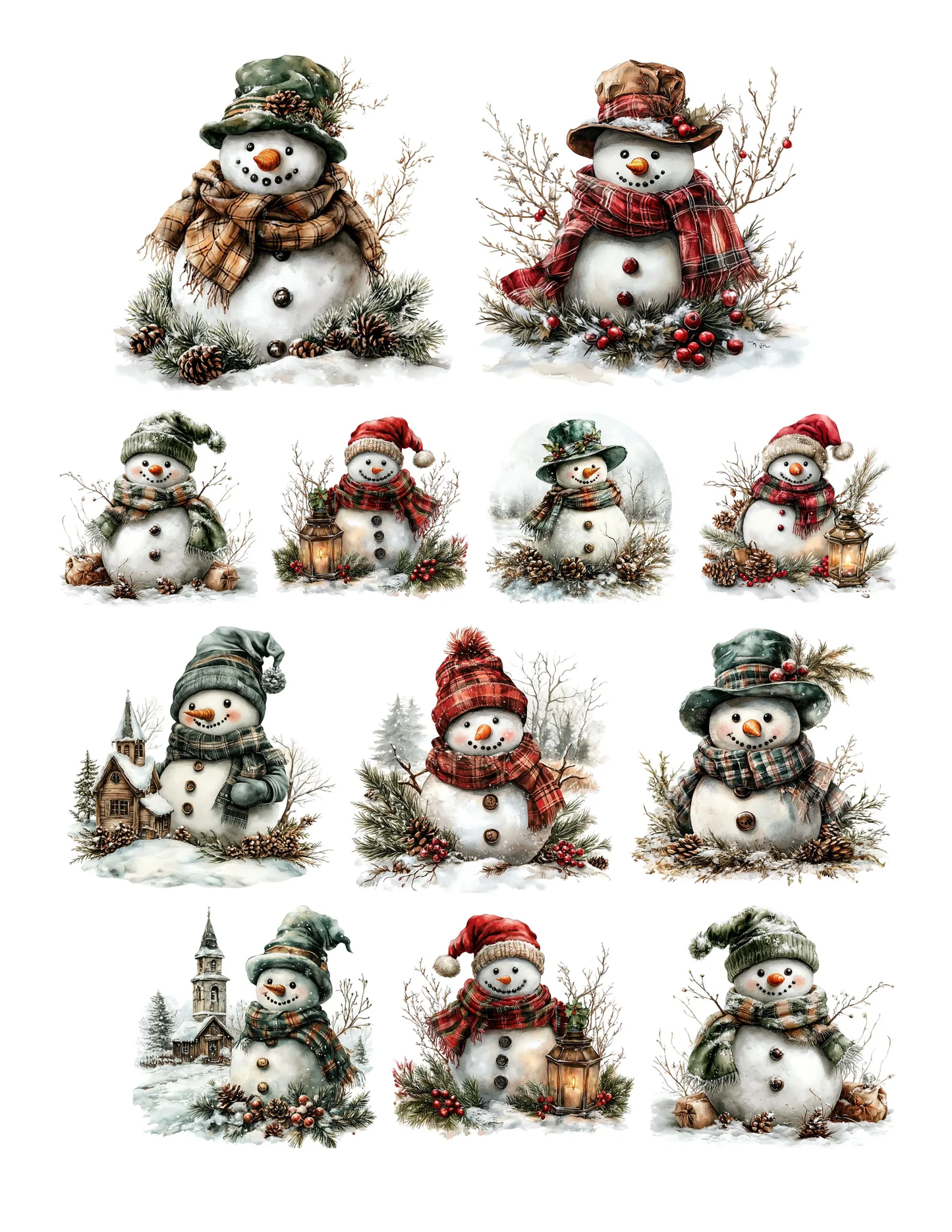 Simply Stated - Victorian Christmas - Snowman Ephemera