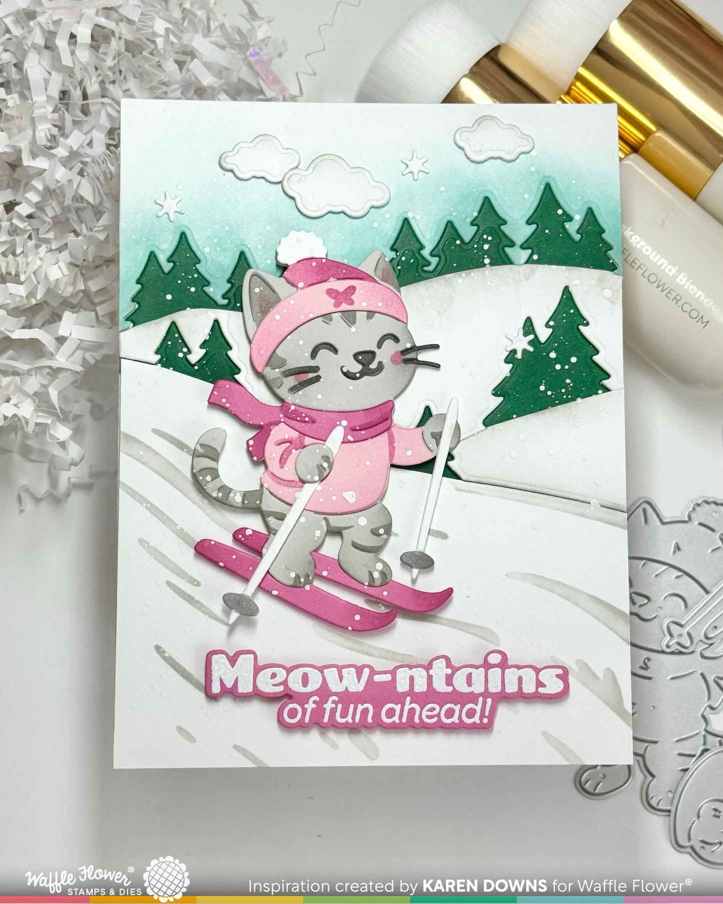 Waffle Flower - Cool Cat Duo Die-n-stencil Bundle