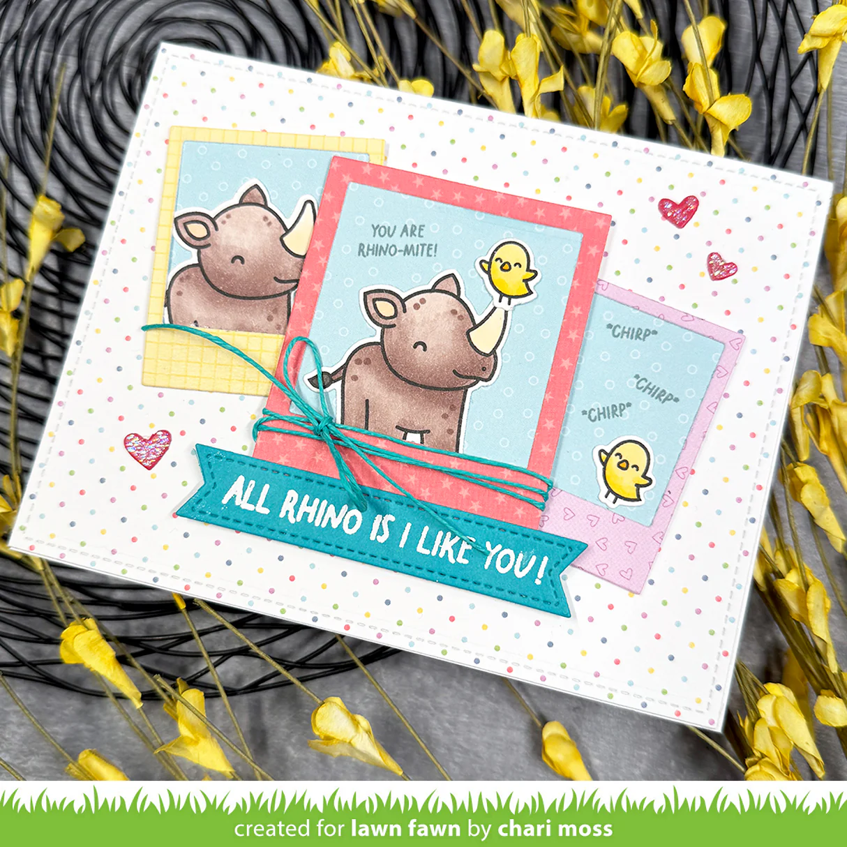 Lawn Fawn - Rhino-mite! Stamp, Die & Stencil Bundle