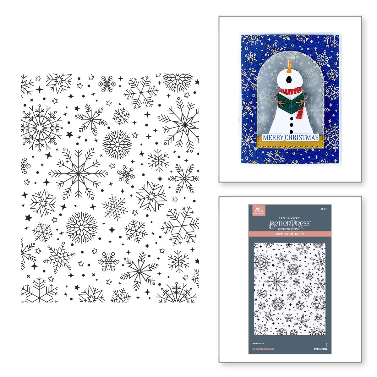 Spellbinders - BetterPress - Snowfall Shimmer Press Plate