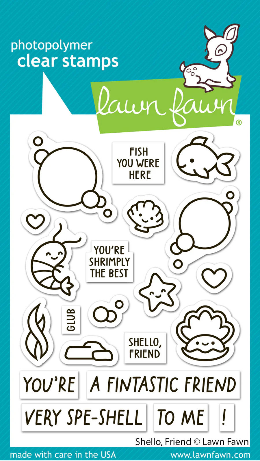 Lawn Fawn - Shello, Friend Stamp, Die & Stencil Bundle