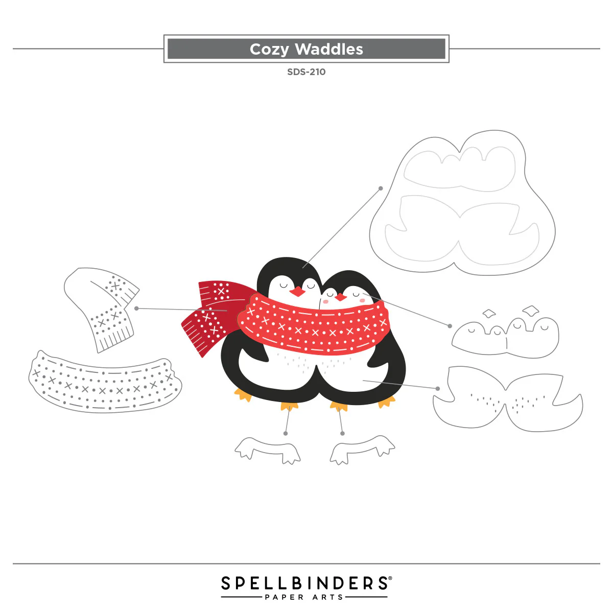 Spellbinders - Cozy Waddles Stamp & Die Bundle