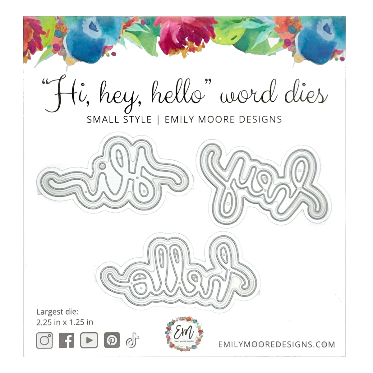 Emily Moore Designs - "Hi, hey, hello" Word Die Set