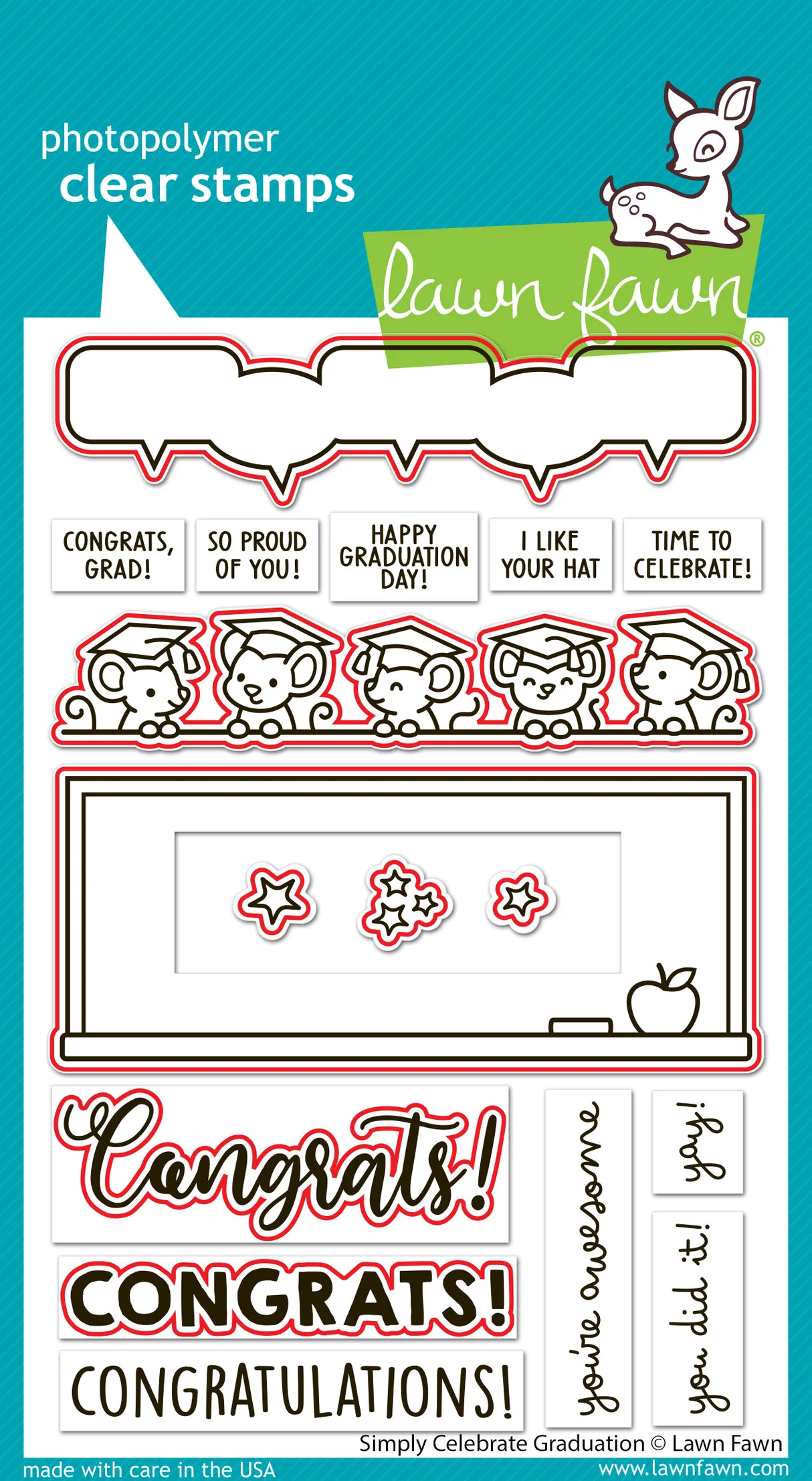 Lawn Fawn - Simply Celebrate Graduation Stamp & Die Bundle