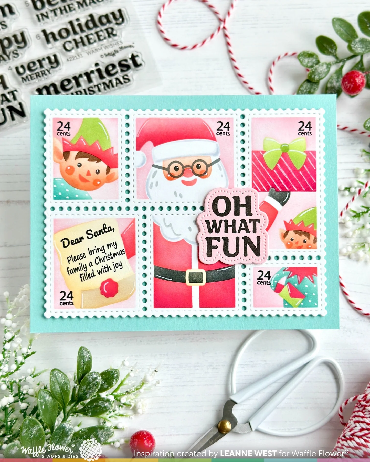 Waffle Flower - Postage Collage - Dear Santa Stamp Set