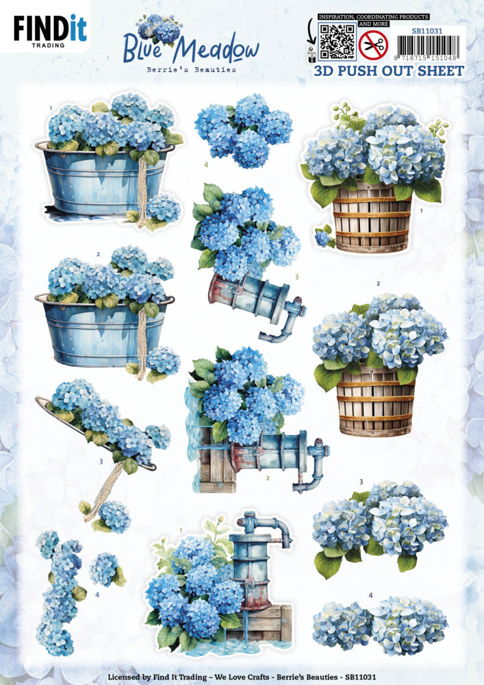 Find It Trading - Blue Meadow 3D Push Out Sheet - Water Pump