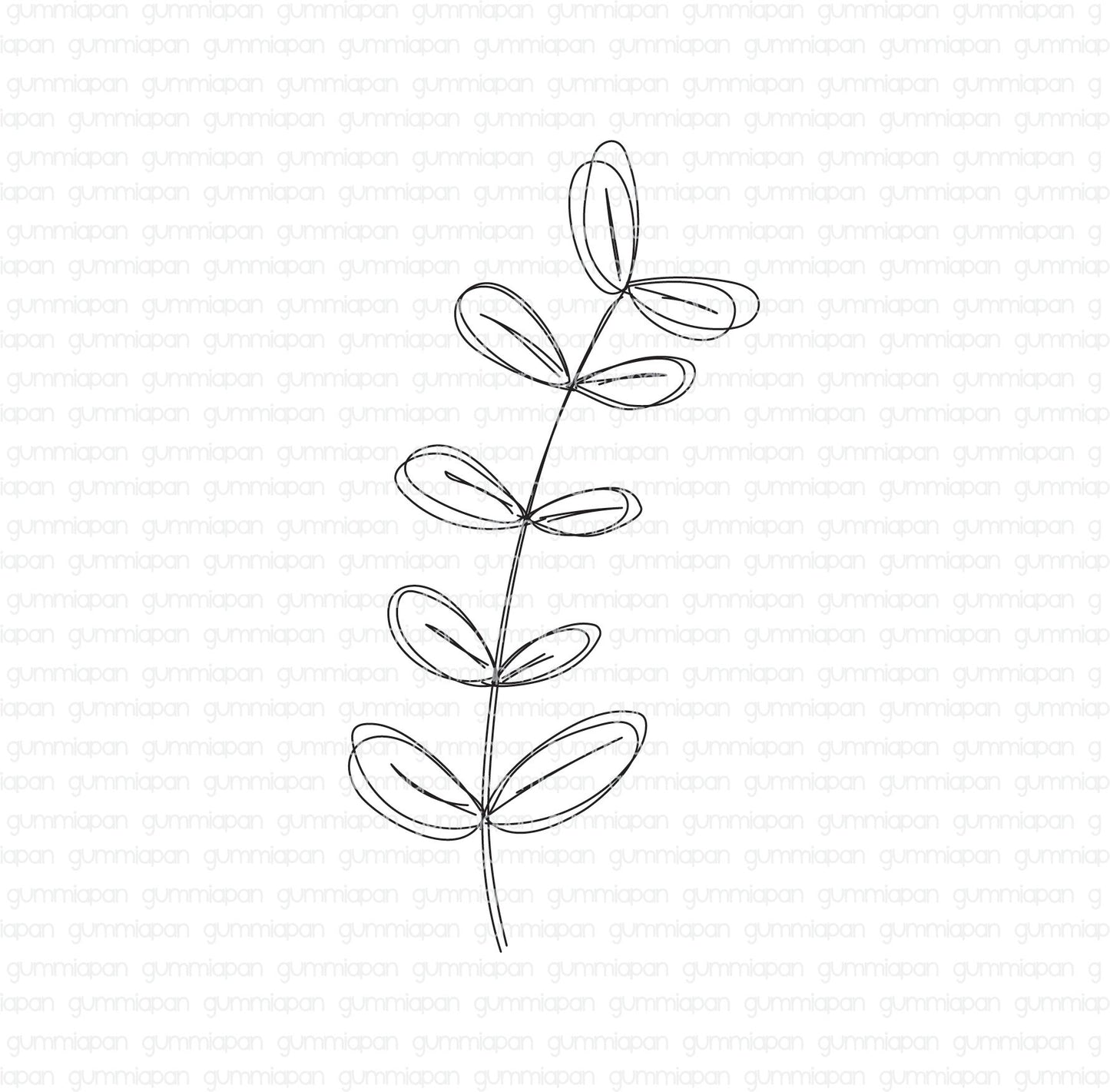 Gummiapan - Doodled Boxwood Sprig Stamp