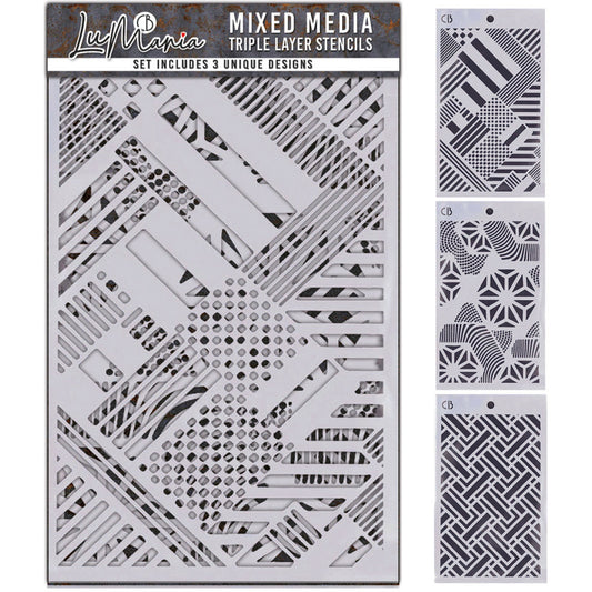 Ciao Bella - LuMania - Mixed Media Triple Layer Stencils - Set#5
