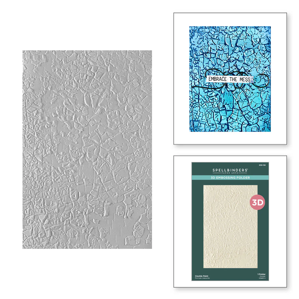 Spellbinders - 3D Embossing Folder - Crackle Paint