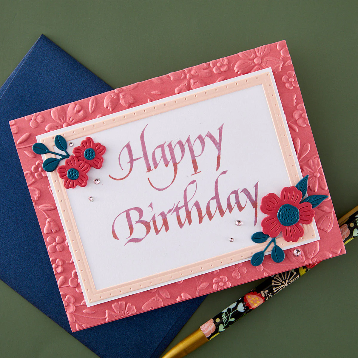 Spellbinders - Upright Italic Happy Birthday Press + Foil Plate