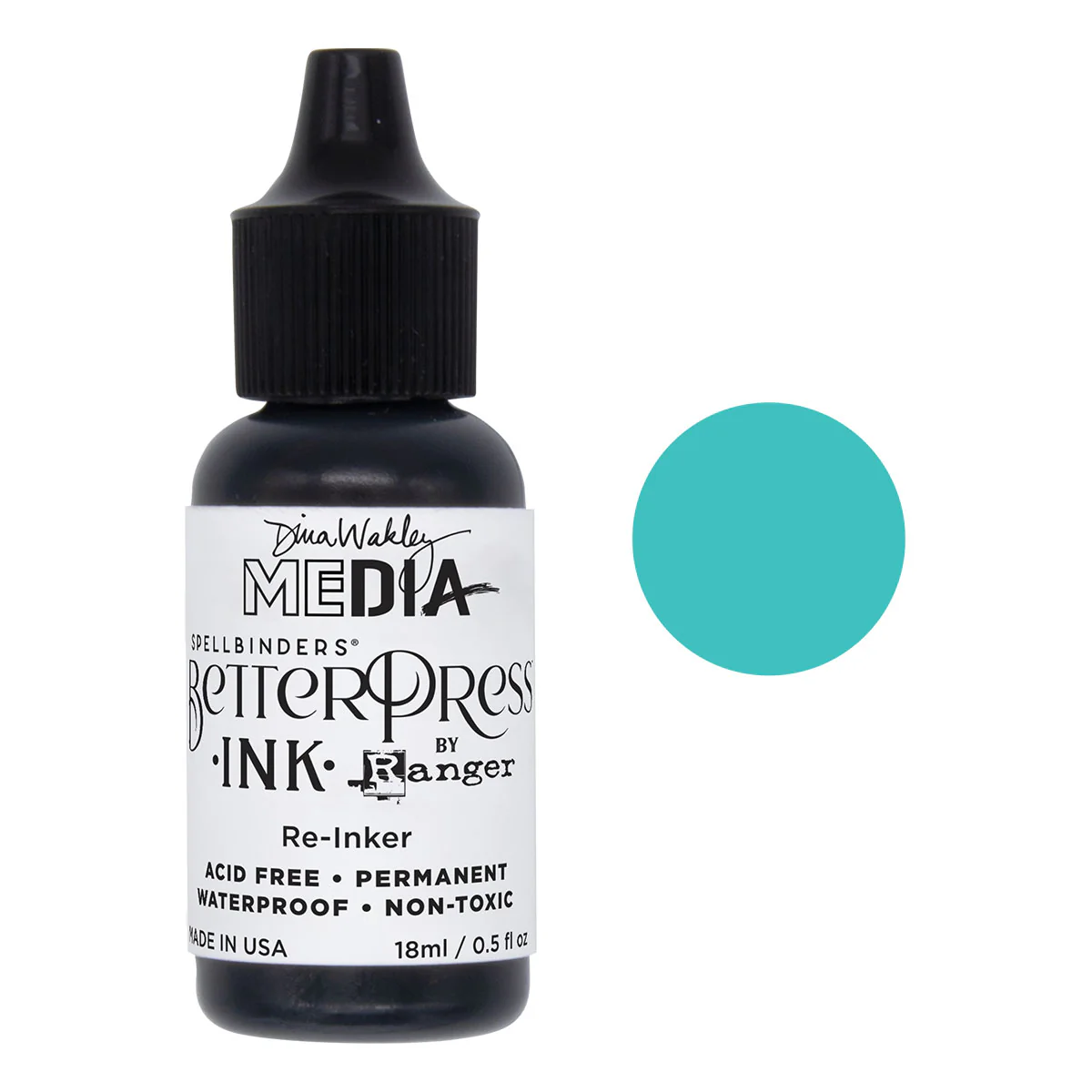 Spellbinders - BetterPress Re-inker - Turquoise by Dina Wakley