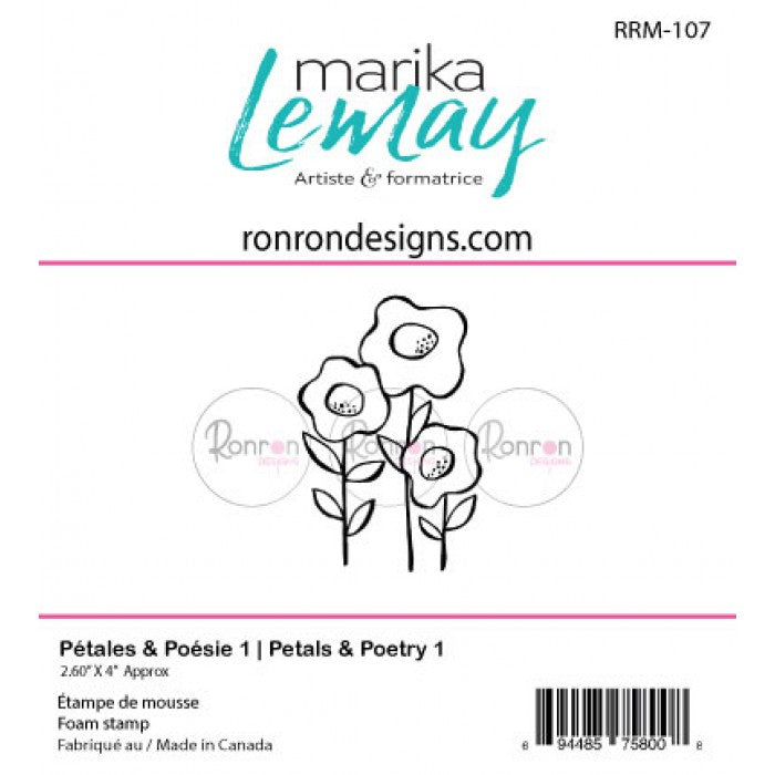 RonRon Designs - Foam Stamp - Petal & Poetry 1