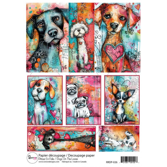 RonRon Designs - Rice Paper - Dogs On The Loose