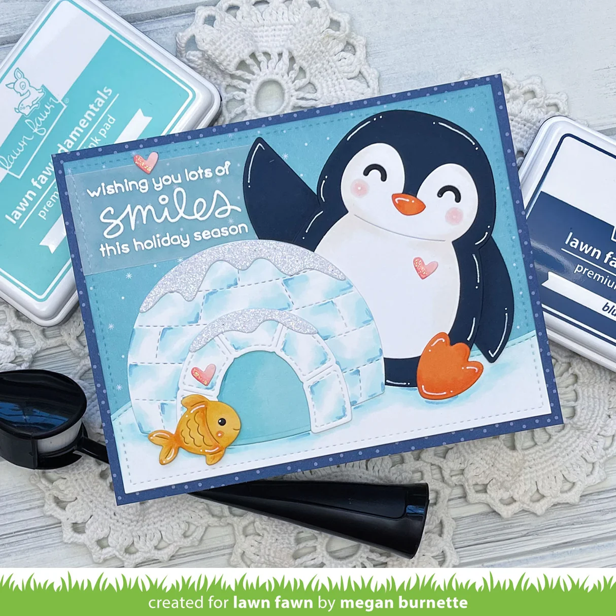 Lawn Fawn - Big Hugs Penguin Die
