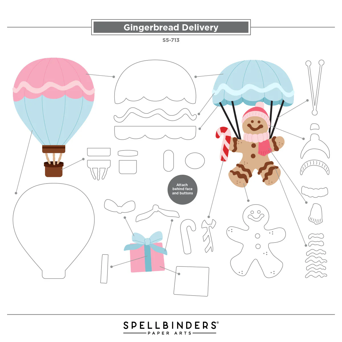 Spellbinders - Gingerbread Delivery Die Set by Stamperia