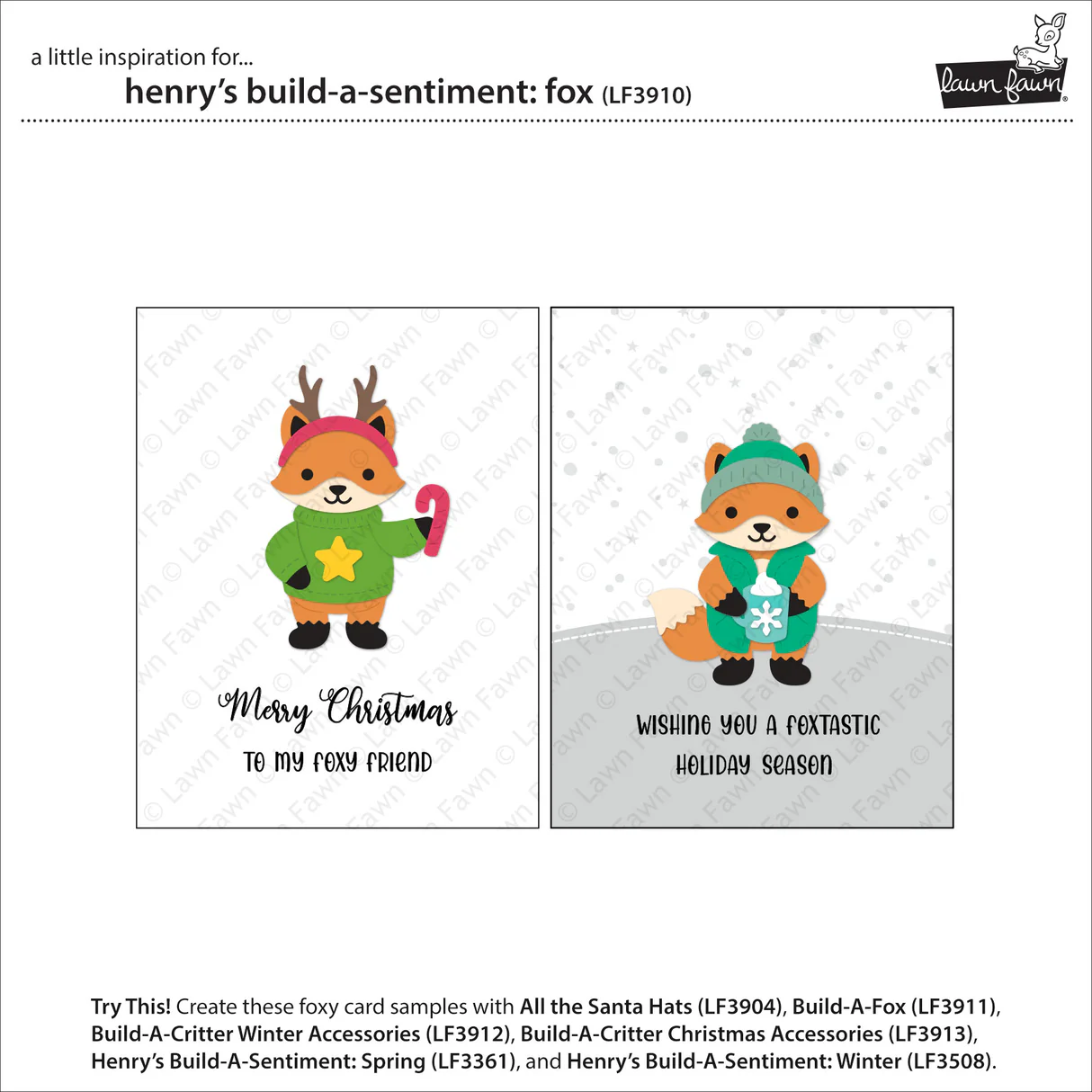 Lawn Fawn - Henry's Build-A-Sentiment: Fox Stamp Set