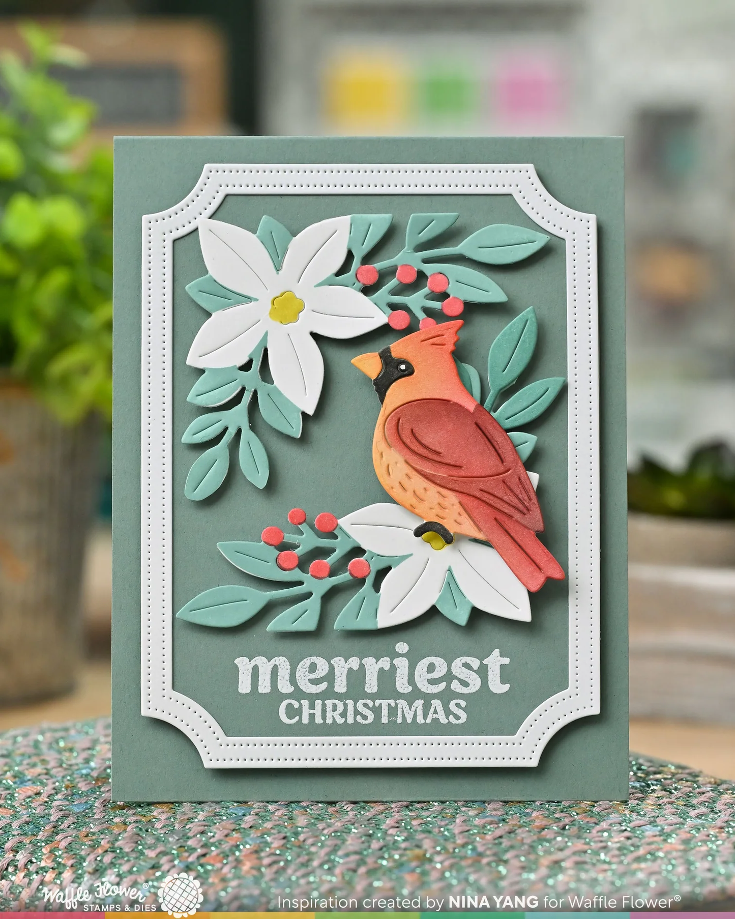 Waffle Flower - Cardinal Duo Die-n-stencil