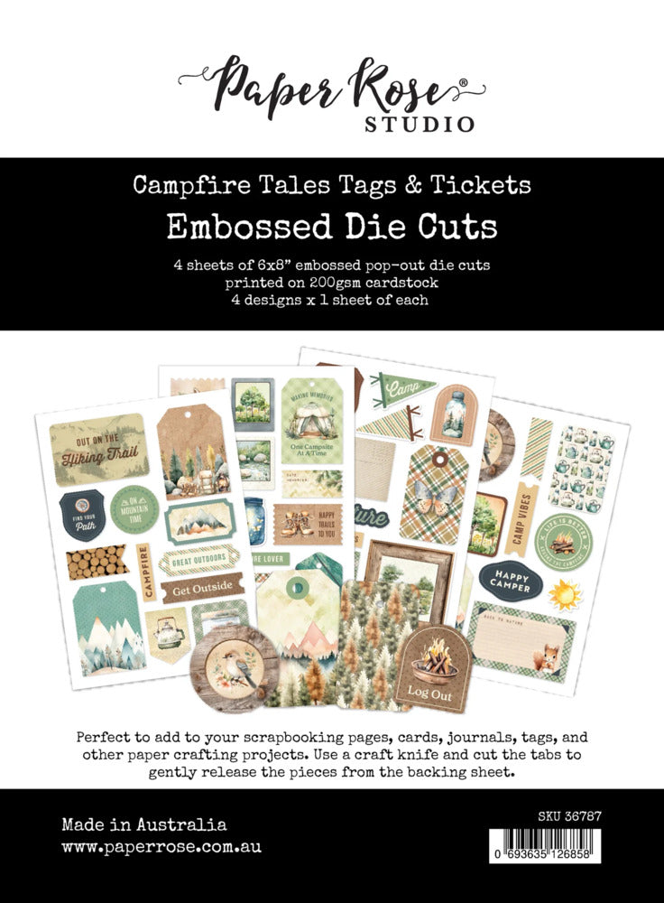 Paper Rose - Campfire Tales - Tags & Tickets Embossed Die Cuts