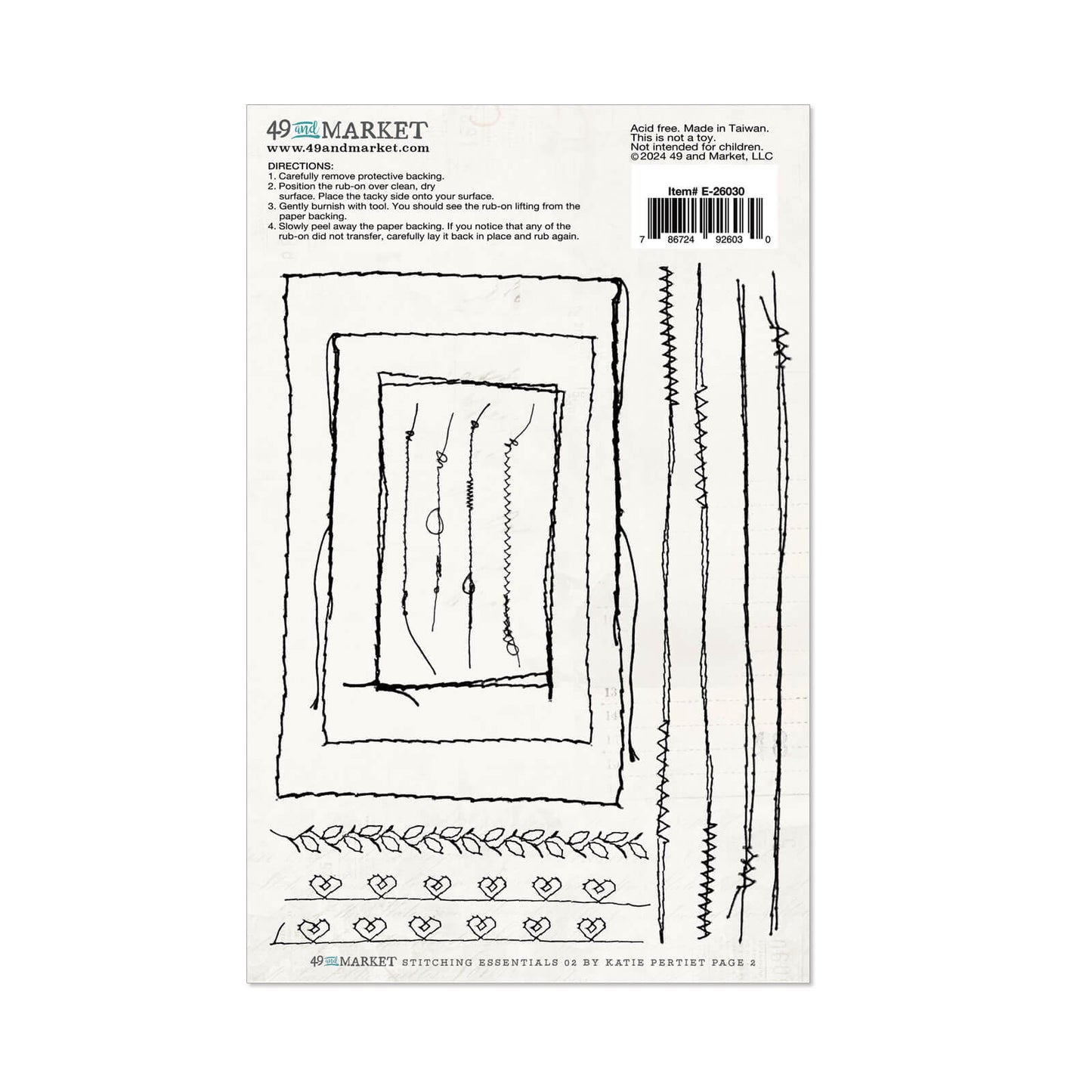 49 and Market - Stitching Essentials 2 Rub-ons