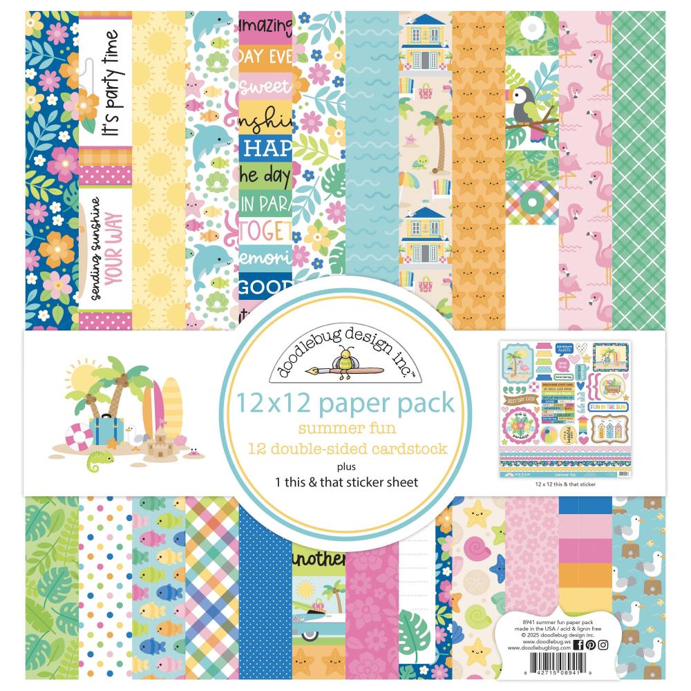 Doodlebug - Summer Fun - 12x12 Paper Pack