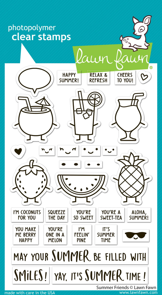 Lawn Fawn - Summer Friends Stamp, Die & Stencil Bundle