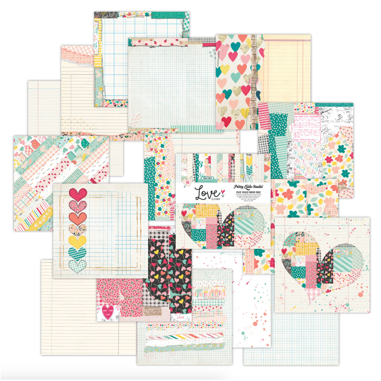 Pretty Little Studio - Love Is Kind - Mixed Paper Pack: 12x12