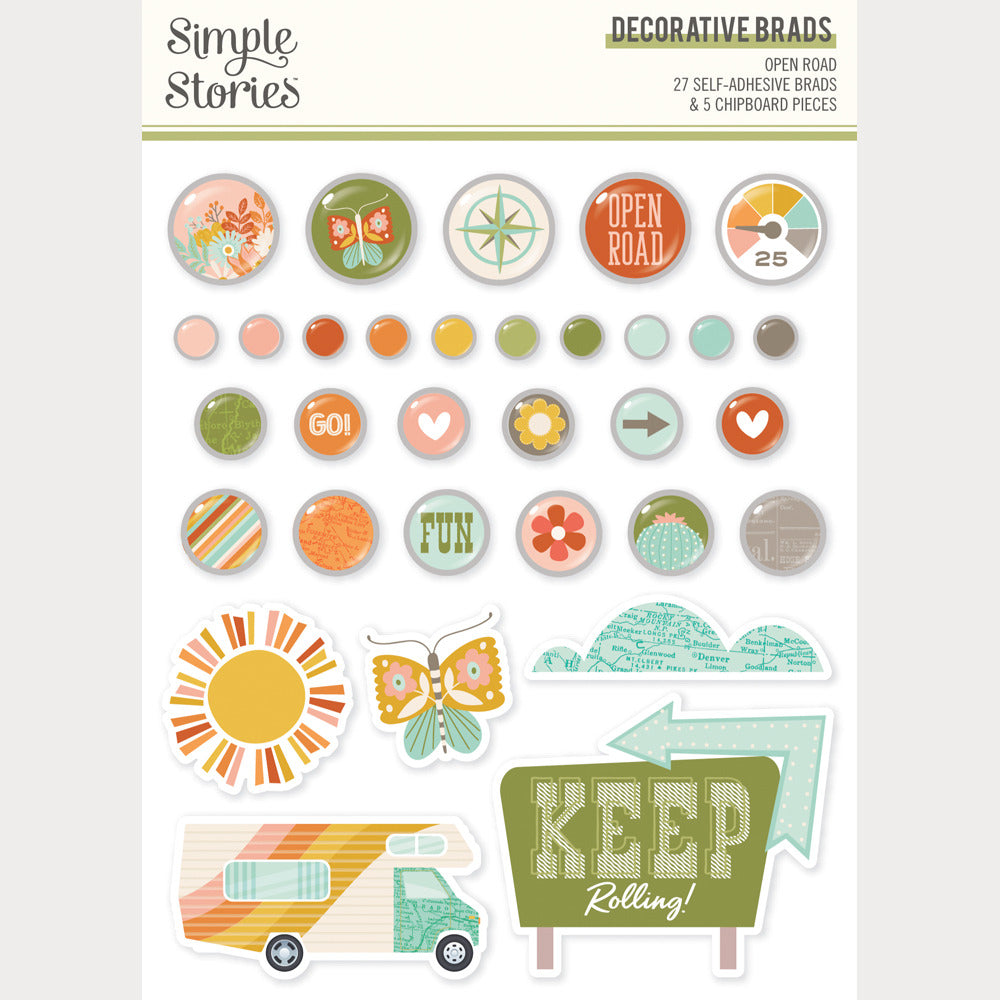 Simple Stories - Open Road - Decorative Brads