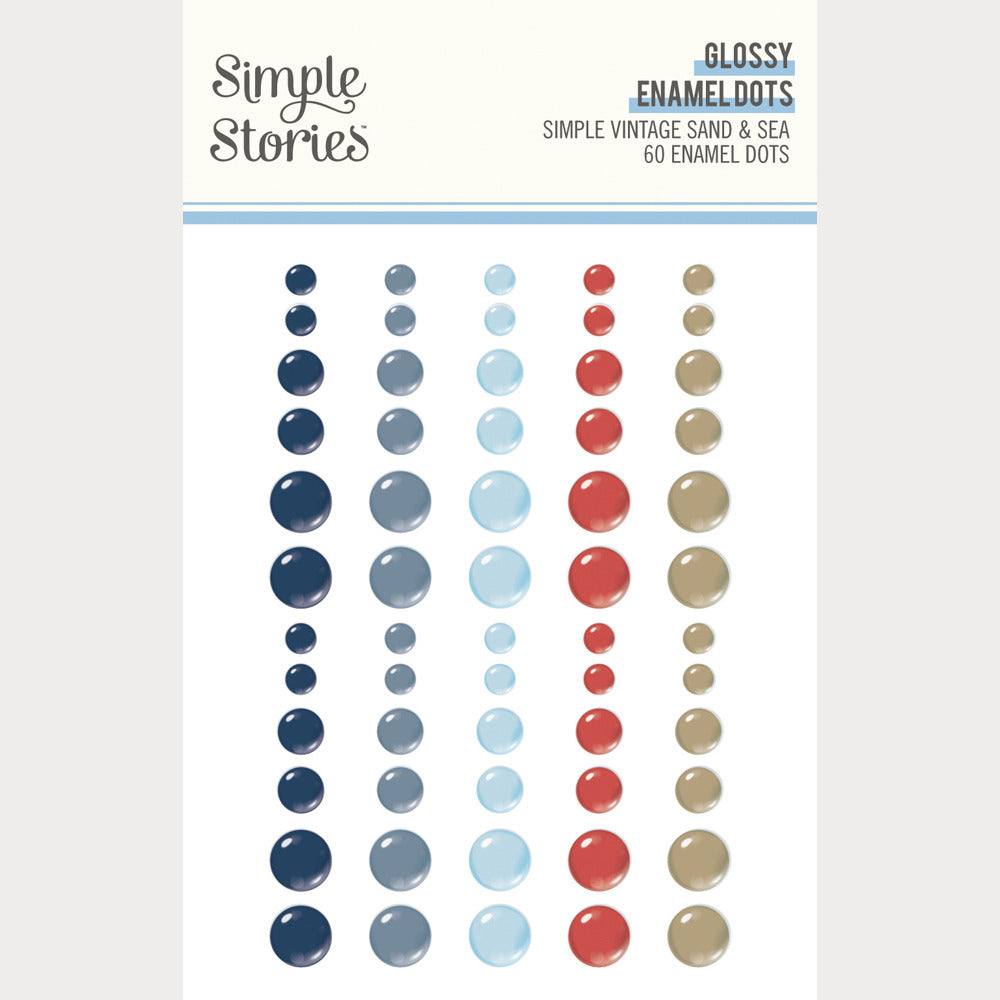 Simple Stories - Simple Vintage Sand & Sea - Glossy Enamel Dots