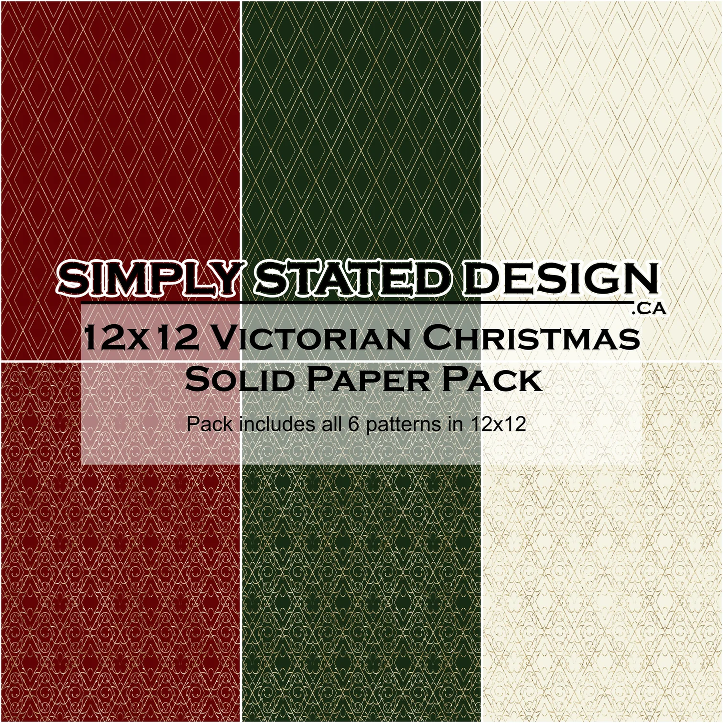Simply Stated - Victorian Christmas - 12x12 Solid Paper Pack