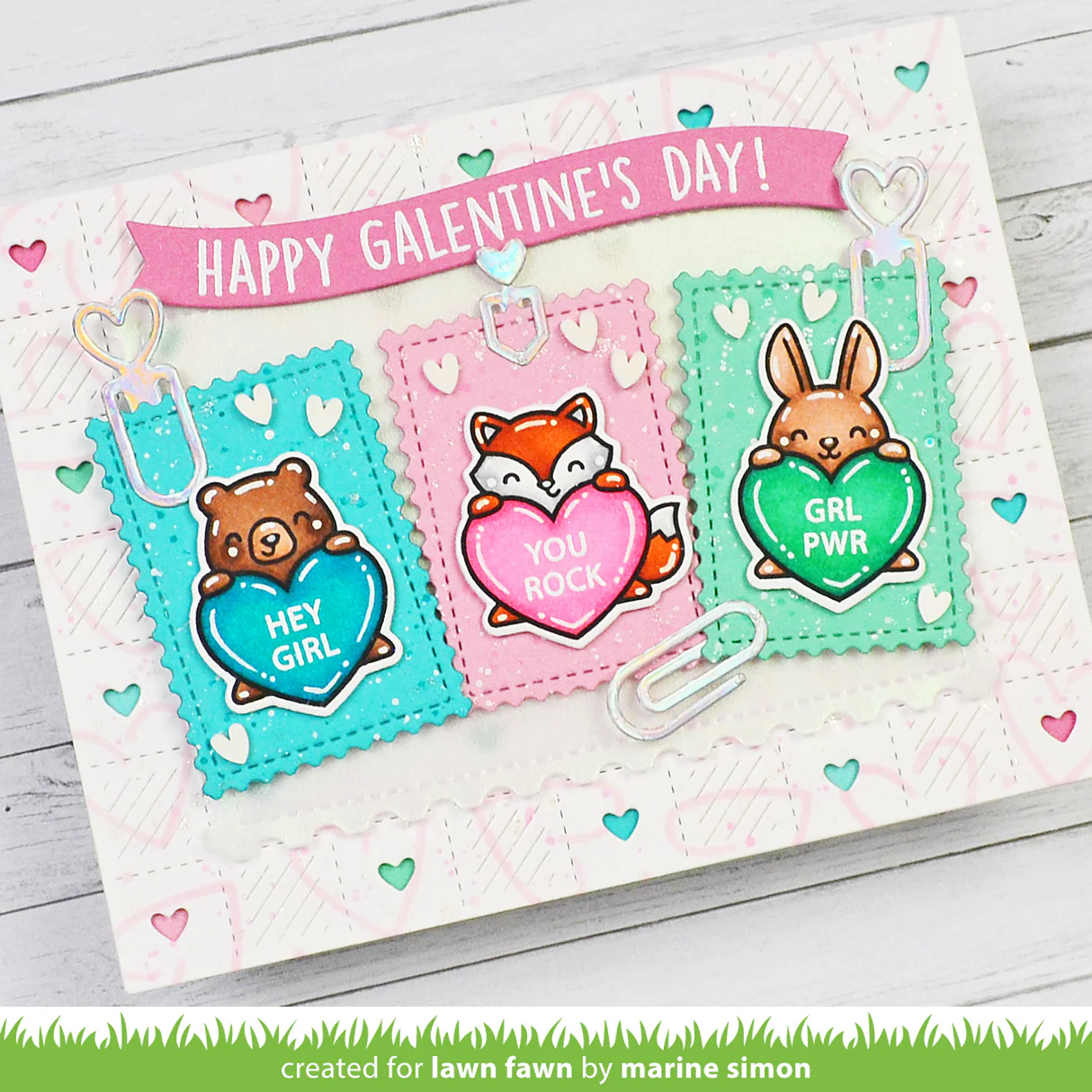 Lawn Fawn - Checkered Hearts Backdrop: Landscape Die