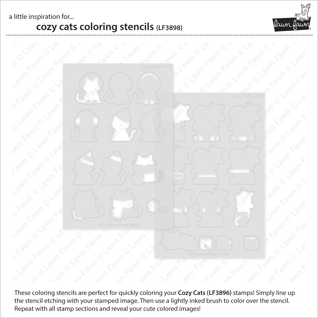 Lawn Fawn - Cozy Cats Stamp, Die and Stencil Bundle