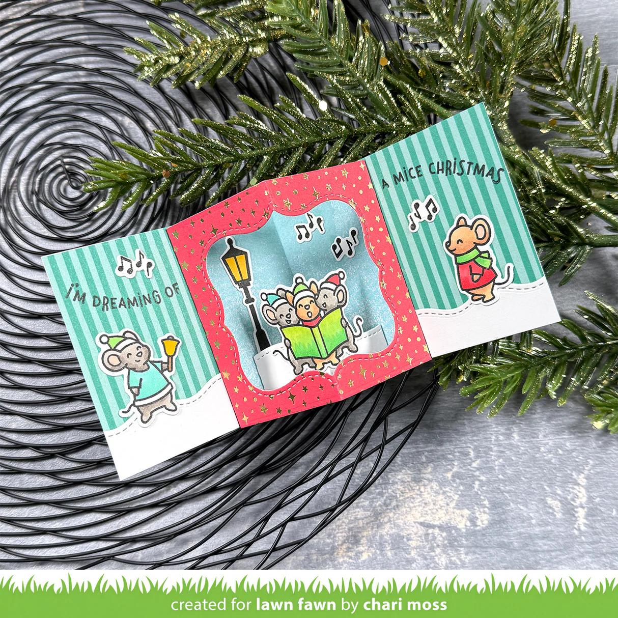 Lawn Fawn - Center Picture Window Card Holiday Add-On Die Set