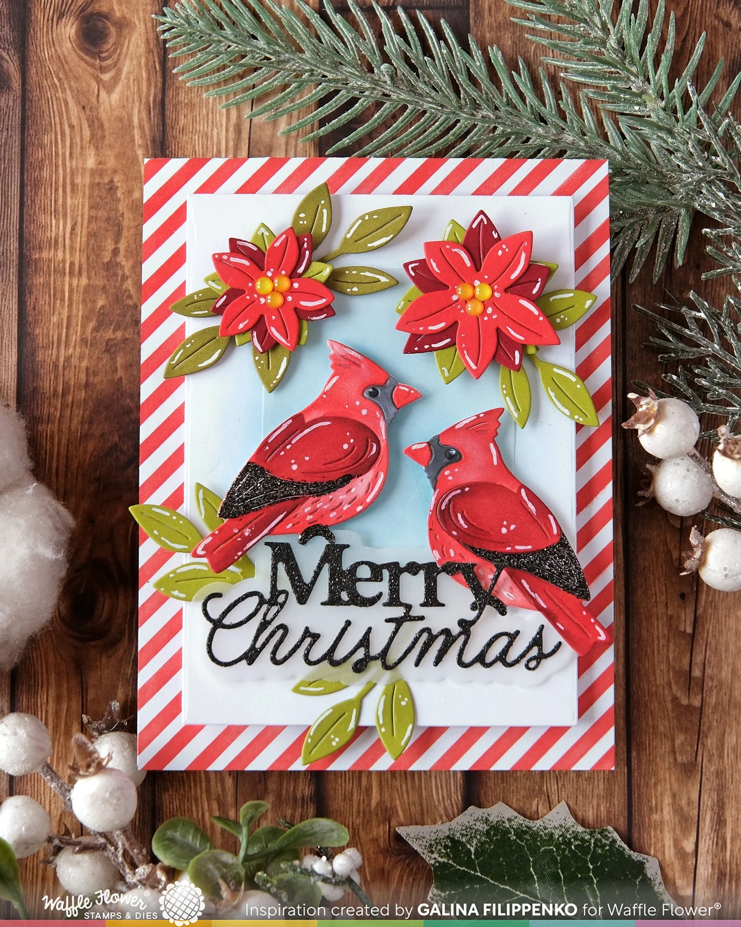 Waffle Flower - Cardinal Duo Die-n-stencil