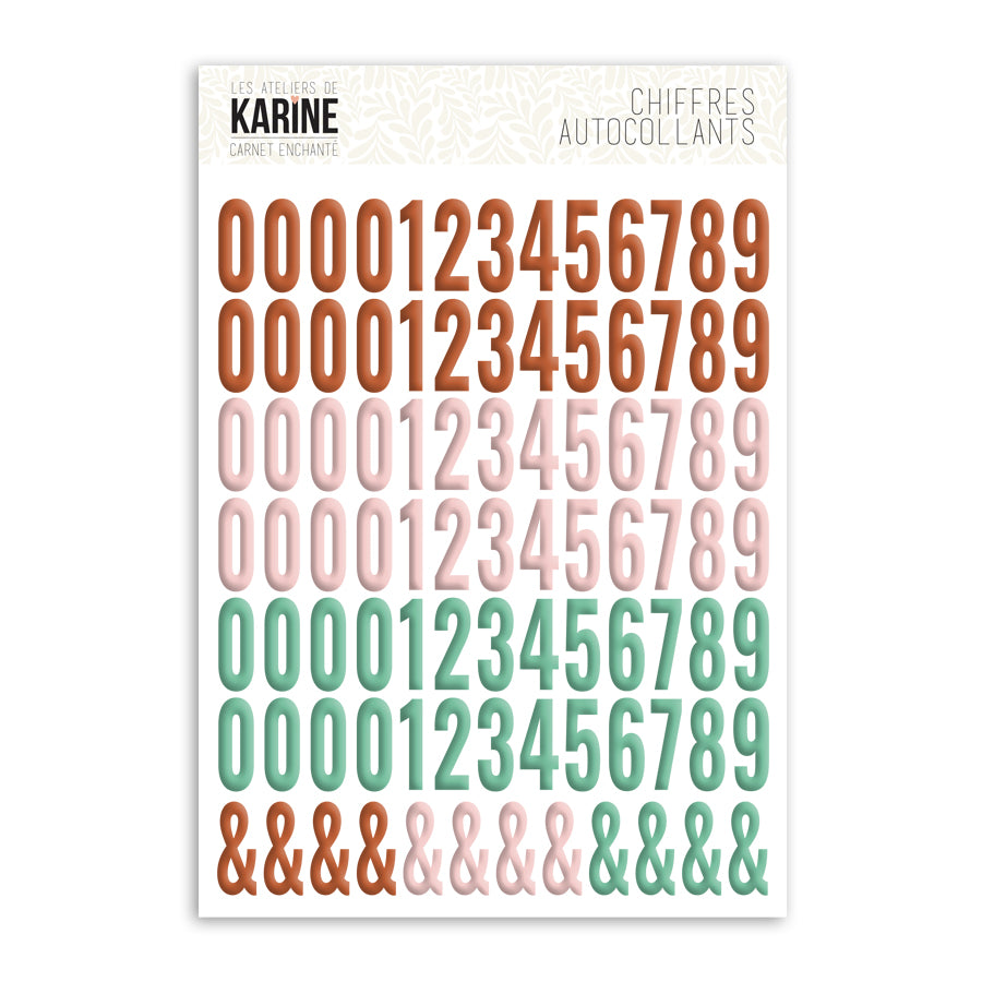 Les Ateliers de Karine - Carnet Enchante - Numbers Stickers