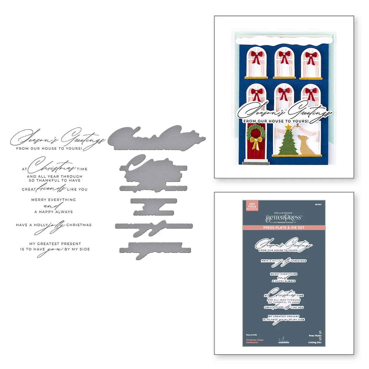 Spellbinders - BetterPress - Christmas Cheer Sentiments BetterPress & Die Bundle