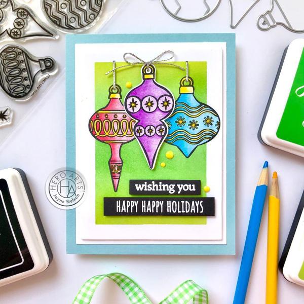 Hero Arts - Holiday Ornaments Stamp & Die Bundle