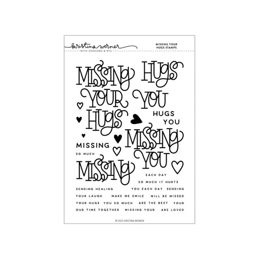 Concord & 9th - Missing Your Hugs Stamp & Die Bundle by Kristina Werner