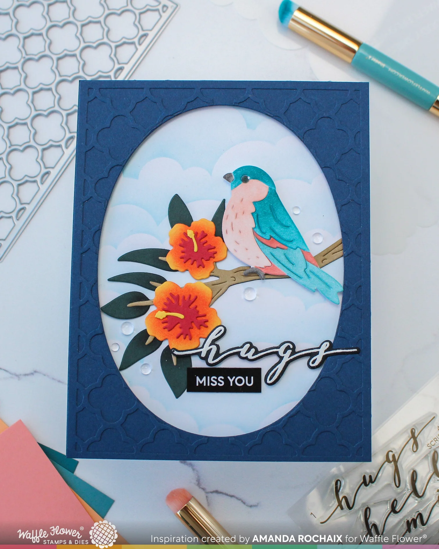 Waffle Flower - Script Greetings Stamp & Die Bundle