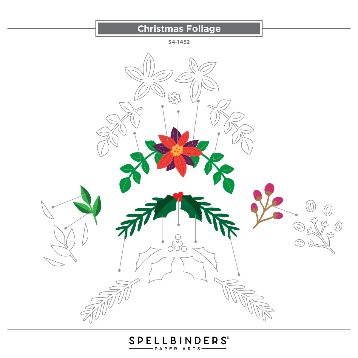 Spellbinders - Christmas Foliage Die Set by Lisa Horton