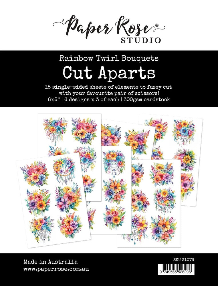 Paper Rose - Rainbow Twirl - Bouquets Cut Aparts